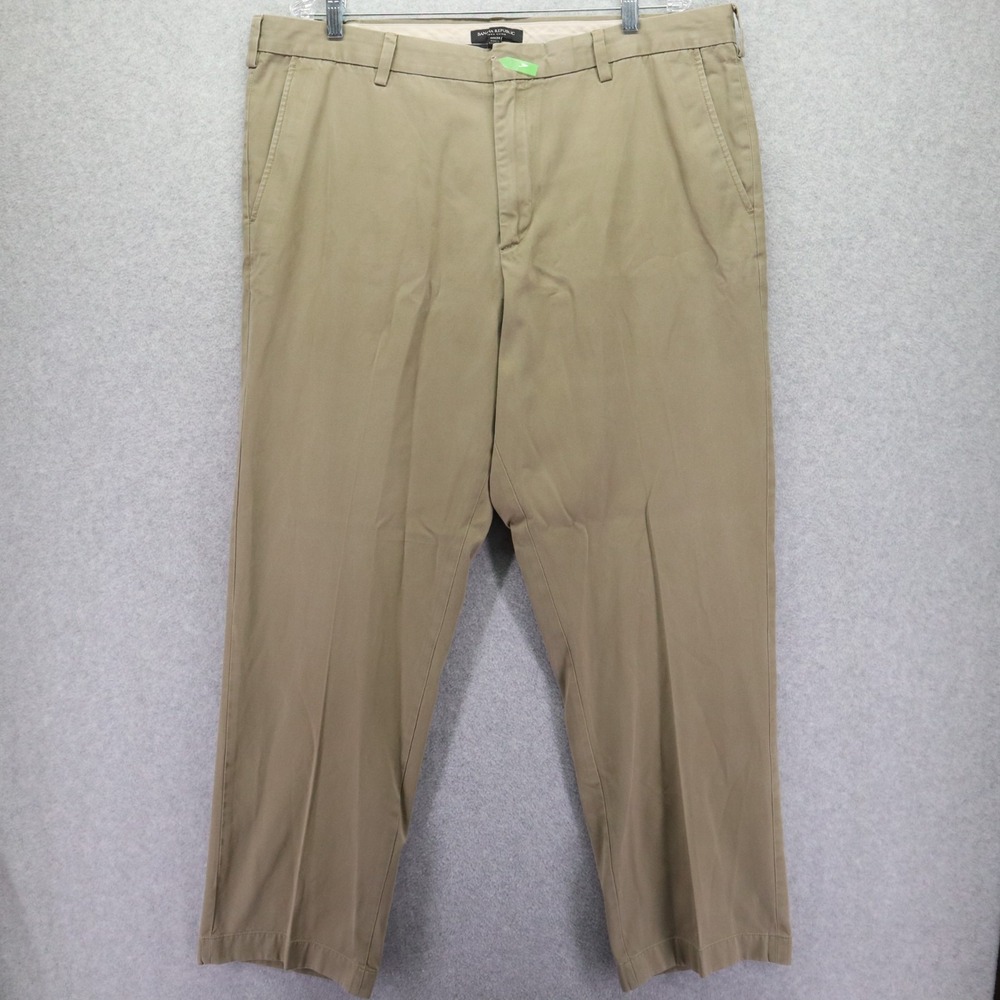 Banana Republic Pants Mens 40x31 Aiden Chino Business Casual Flat Front‎ Khaki